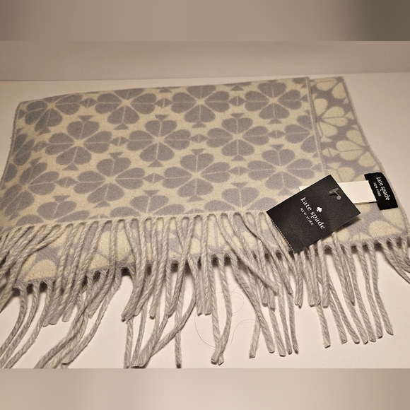 Kate Spade-Flower Cashmere Scarf - Picture 2 of 2